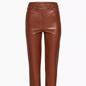Melina Pant (Vegan Leather) in “Cognac”